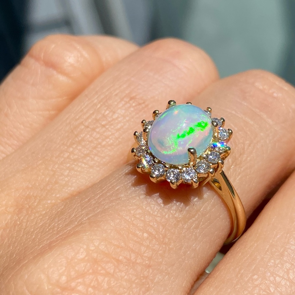 Opal And Diamond Ring.. Authentic - image 2